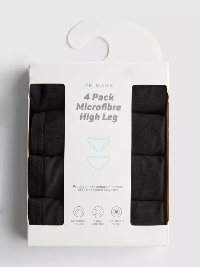 4er-Pack Mikrofaser-Slips mit hohem Beinausschnitt