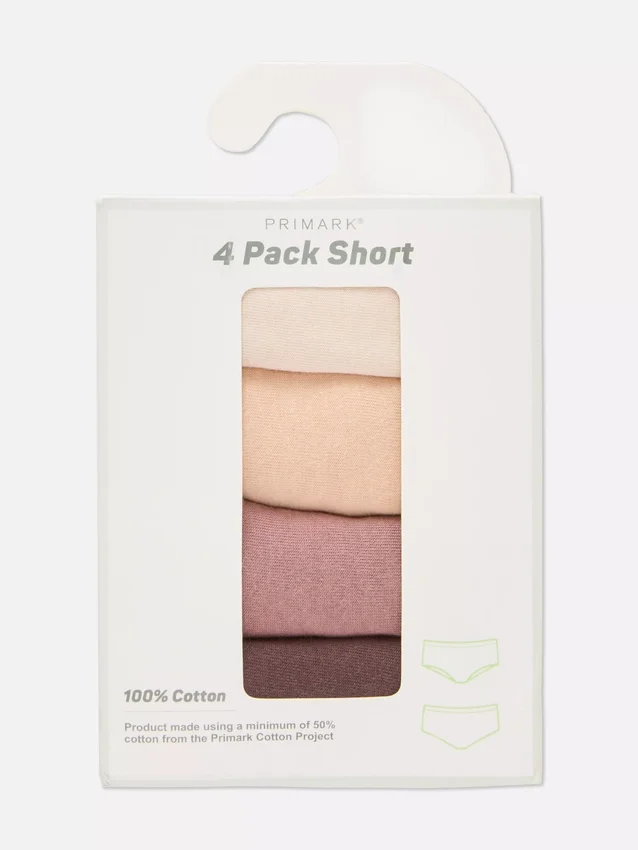4er-Pack neutrale Baumwollslips