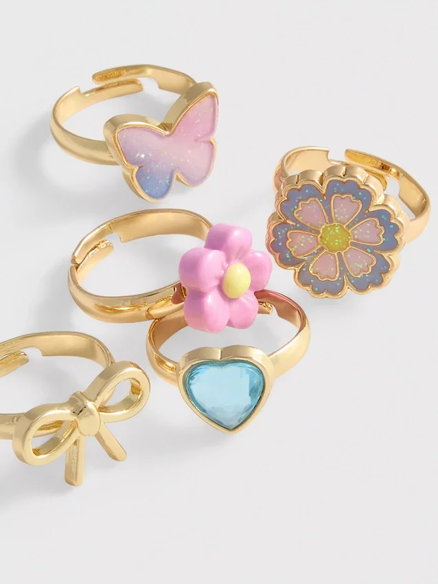 5er-Pack ausgefallene Ringe