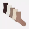 5er-Pack baumwollreiche, mehrfarbige Crew-Socken