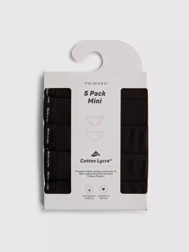 5er-Pack Bikini aus baumwollreicher Ware