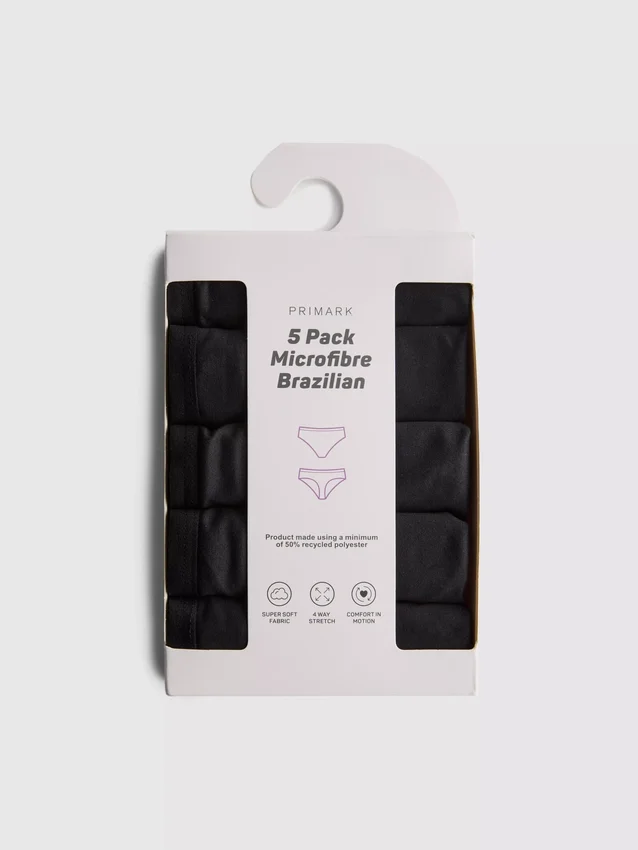 5er-Pack brasilianische Slips aus Mikrofaser