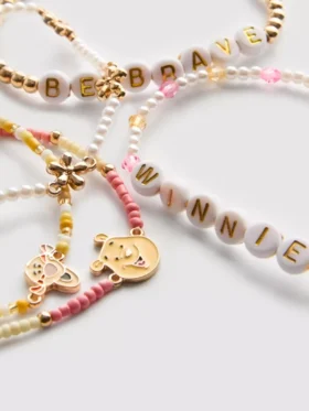 5er-Pack Disney-Perlenarmbänder mit Winnie-Puuh-Charms