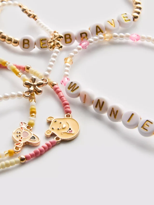 5er-Pack Disney-Perlenarmbänder mit Winnie-Puuh-Charms
