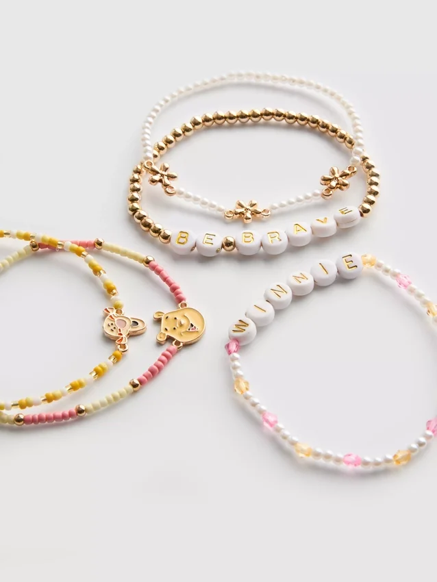 5er-Pack Disney-Perlenarmbänder mit Winnie-Puuh-Charms