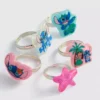 5er-Pack Disney-Stitch-Charm-Ringe