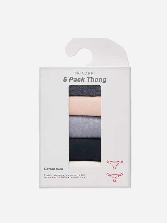5er-Pack einfarbige Strings