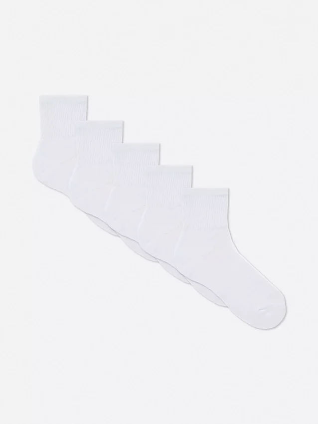 5er-Pack gerippte Viertel-Socken