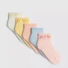 5er-Pack gerippte Viertel-Socken mit Rüschen