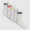 5er-Pack gestreifte Crew-Socken