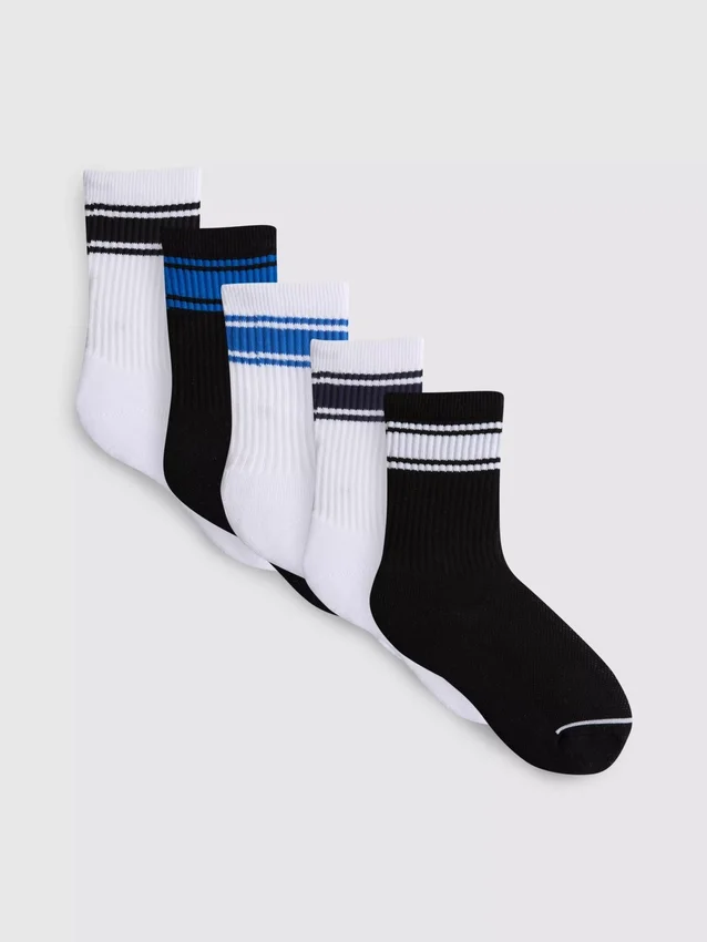 5er-Pack gestreifte Sportsocken