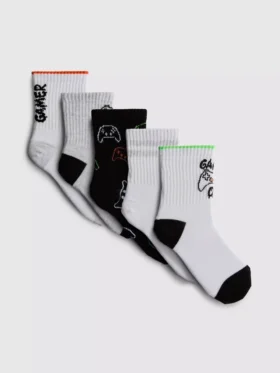5er-Pack Knöchelsocken mit Gaming-Motiv