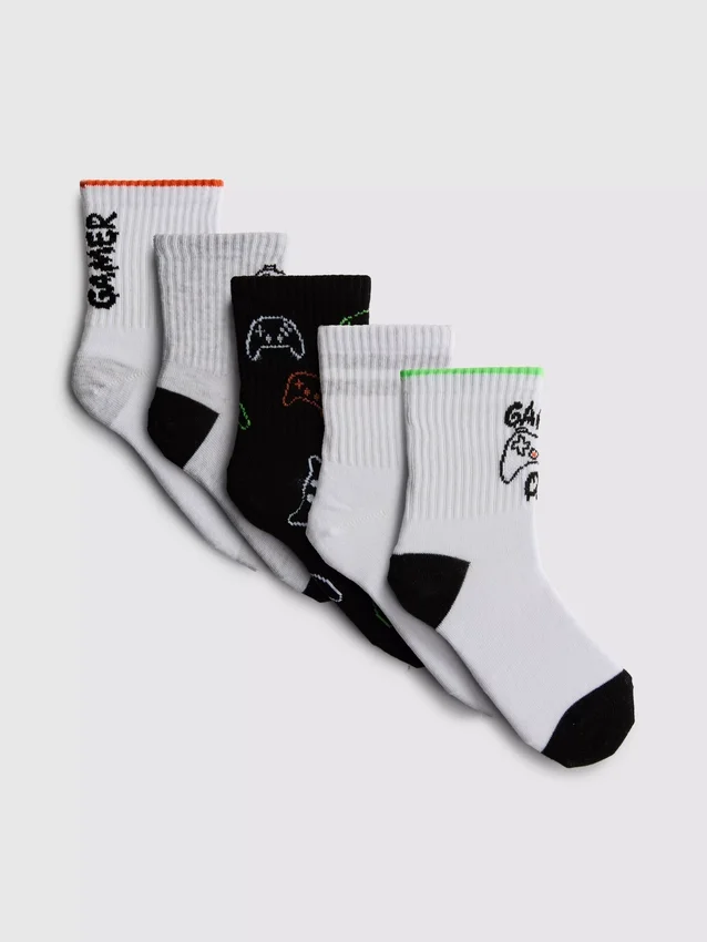 5er-Pack Knöchelsocken mit Gaming-Motiv