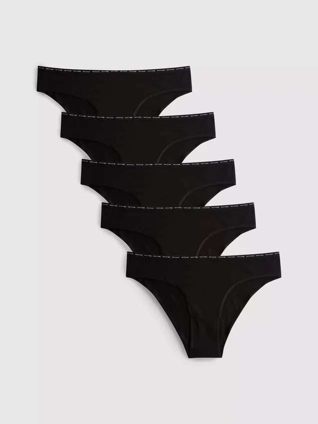 5er-Pack «Love to Lounge» brasilianische Slips mit hohem Baumwollanteil