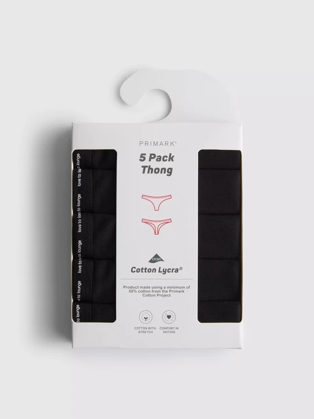 5er-Pack «Love to Lounge»-Tangas aus baumwollreichem Stoff