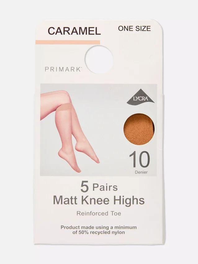 5er-Pack matte Kniestrumpfhosen