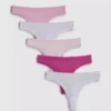 5er-Pack Mikrofaser-Tangas mit Spitzenbesatz