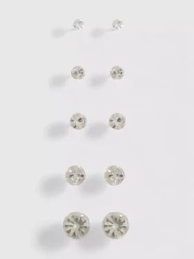 5er-Pack Ohrstecker mit Edelsteinen