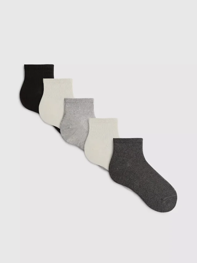 5er-Pack Quarter-Crew-Socken
