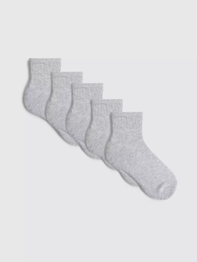 5er-Pack Quarter-Crew-Socken