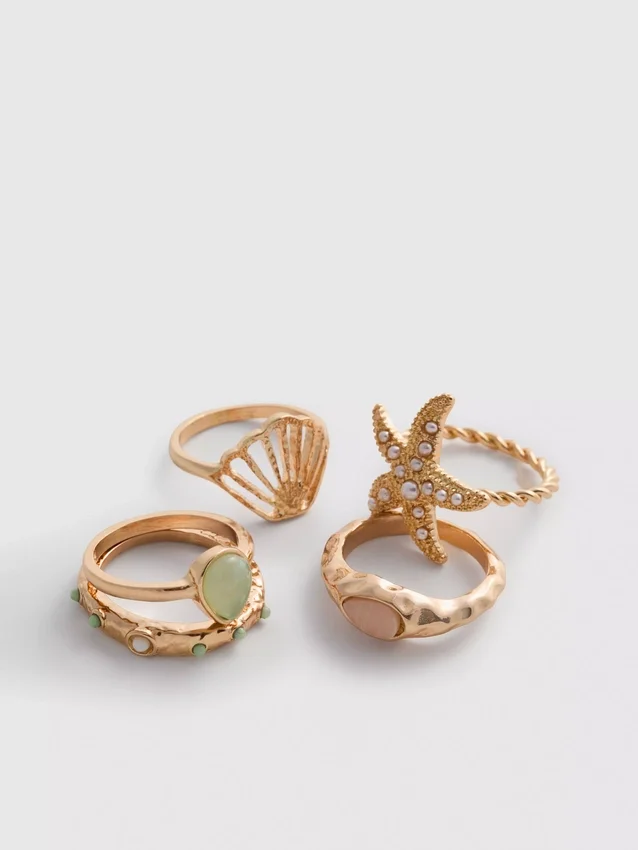 5er-Pack Ringe im maritimen Stil