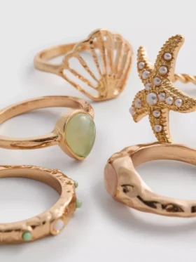 5er-Pack Ringe im maritimen Stil
