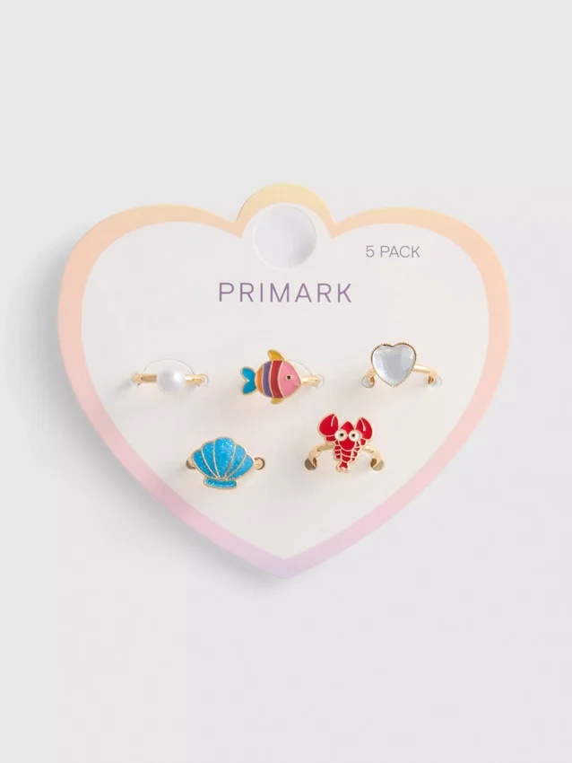 5er-Pack Ringe mit Meeresmotiven