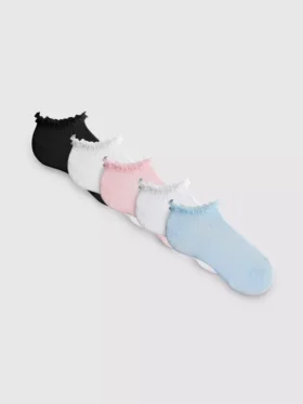 5er-Pack Sneaker-Socken mit Tüllbesatz