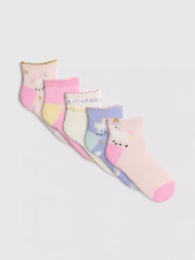 5er-Pack Socken mit Einhorn-Motiv