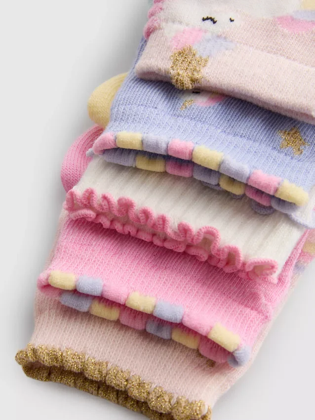 5er-Pack Socken mit Einhorn-Motiv