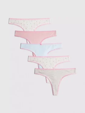 5er-Pack String-Slips mit hohem Baumwollanteil