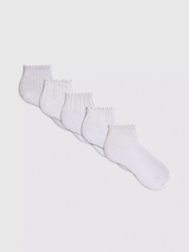 5er-Pack strukturierte Viertel-Socken