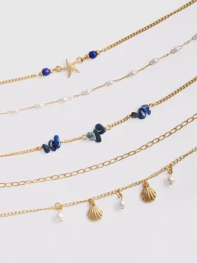 6er-Pack Choker-Ketten mit Meeresmotiven