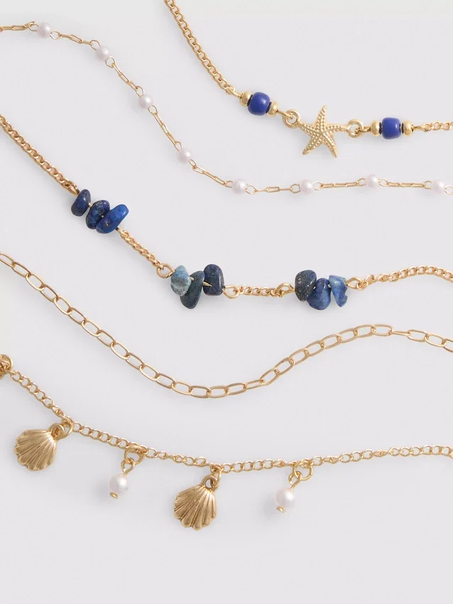 6er-Pack Choker-Ketten mit Meeresmotiven