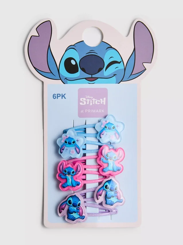 6er-Pack Disney-Stitch-Haarspangen mit Druckknopf
