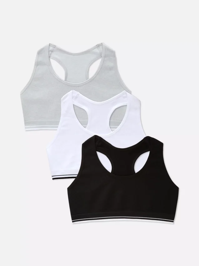 7–15 Jahre | 3er-Pack Racerback-Crop-Tops