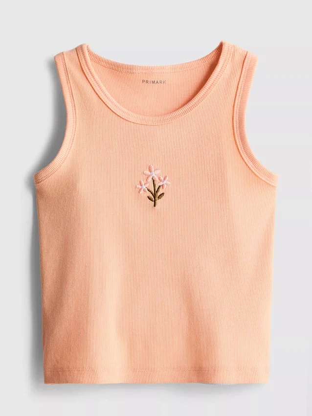 7–15 Jahre | besticktes geripptes Tanktop