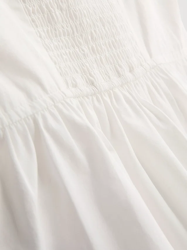 7–15 Jahre | Bluse mit gerafftem, quadratischem Ausschnitt