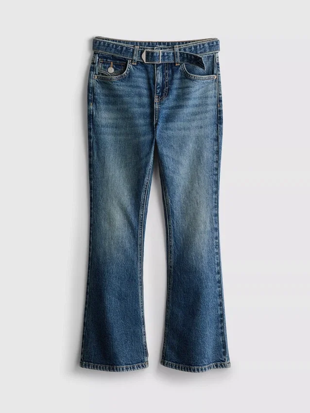 7–15 Jahre | Flare-Jeans mit Gürtel