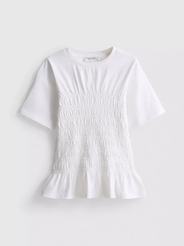 7–15 Jahre | gerafftes Peplum-Hemd