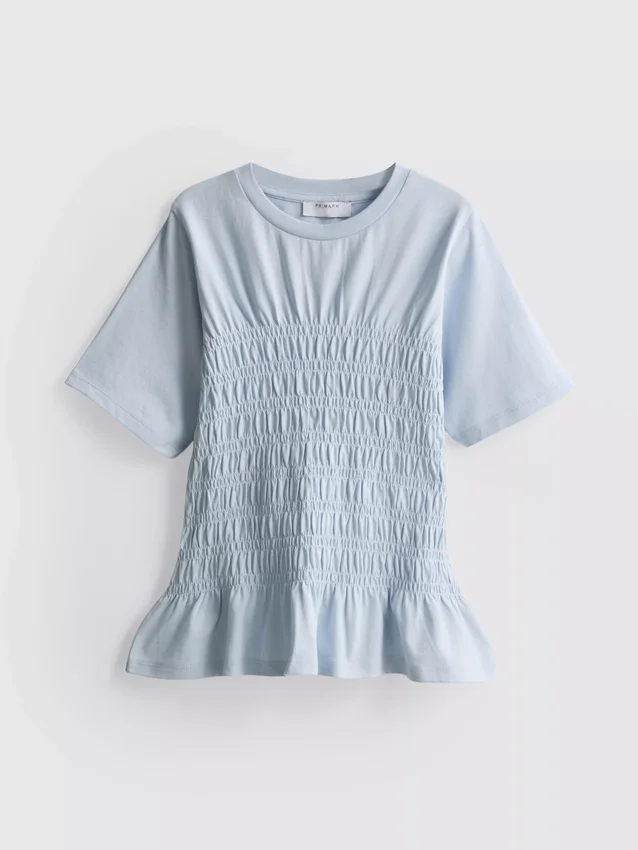 7–15 Jahre | gerafftes Peplum-Hemd