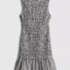 7–15 Jahre | gerafftes, ärmelloses Kleid mit Gingham-Muster