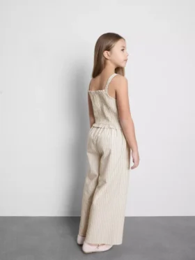 7–15 Jahre | Gestreifter, geraffter Jumpsuit