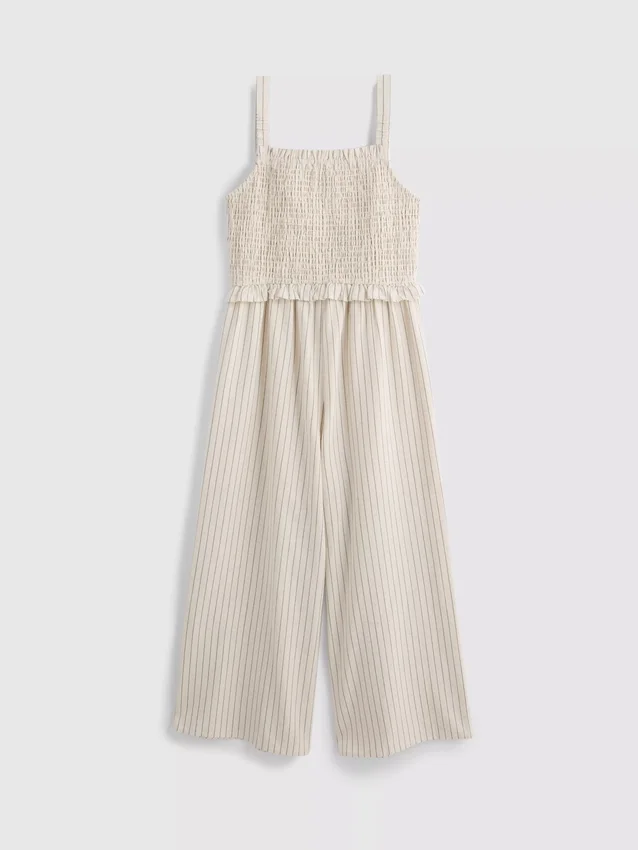 7–15 Jahre | Gestreifter, geraffter Jumpsuit