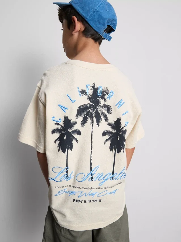 7–15 Jahre | Hemd mit Palmenmotiv und Struktur