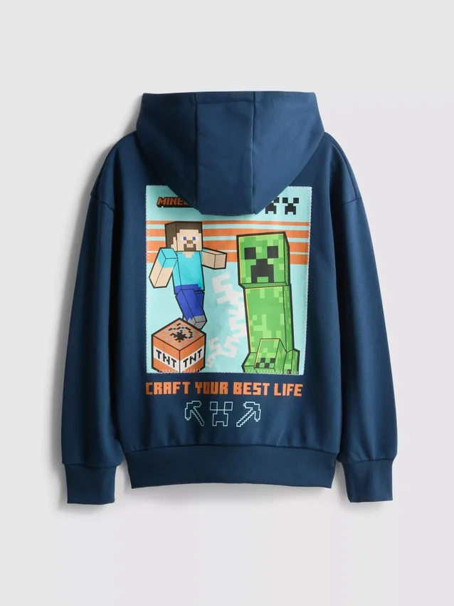 7–15 Jahre | Hoodie aus baumwollreicher Ware mit Minecraft-Motiv
