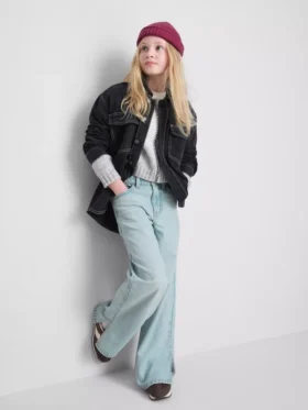 7–15 Jahre | Jeans mit weitem Bein und Schlitz am Saum