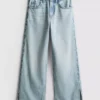7–15 Jahre | Jeans mit weitem Bein und Schlitz am Saum