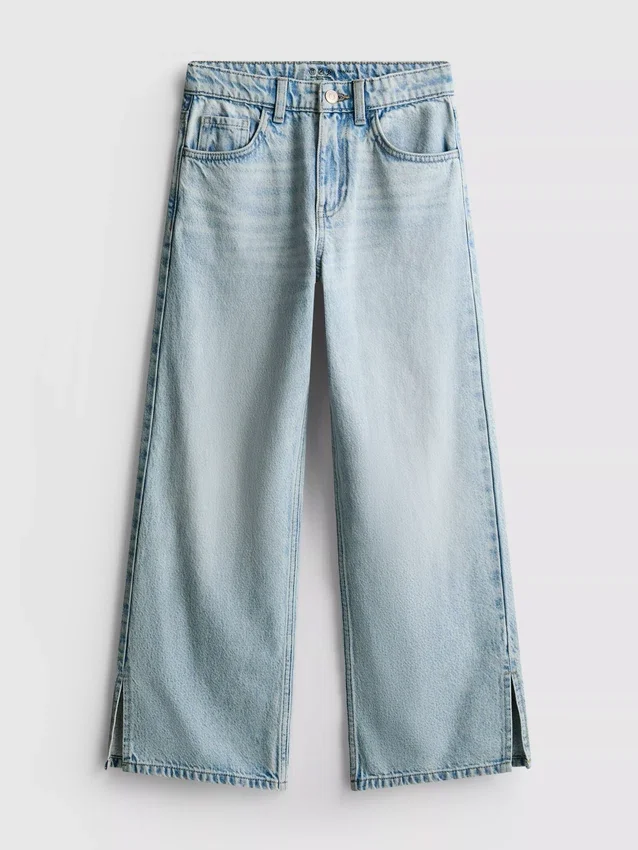7–15 Jahre | Jeans mit weitem Bein und Schlitz am Saum