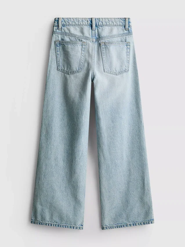 7–15 Jahre | Jeans mit weitem Bein und Schlitz am Saum